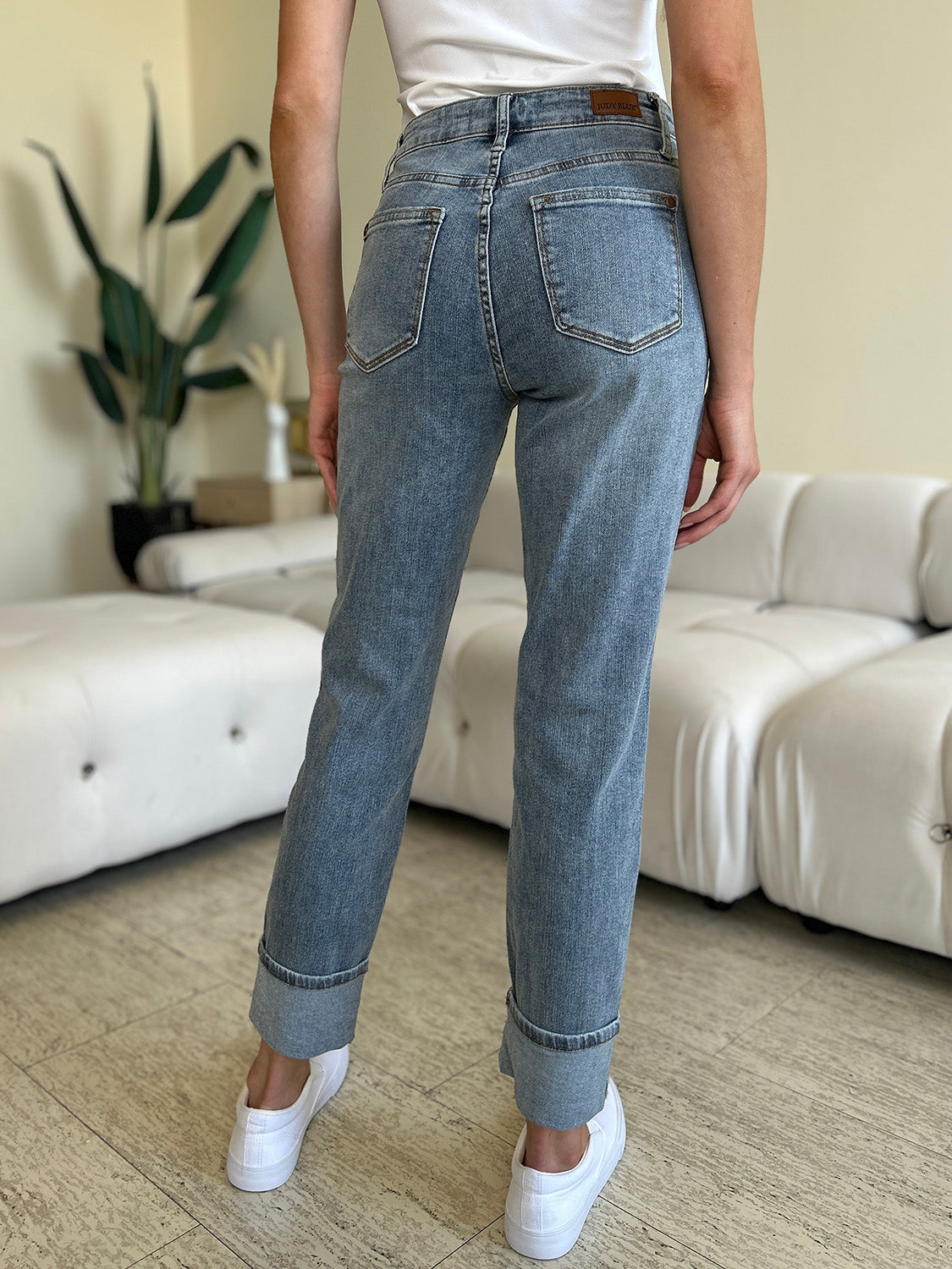 Judy Blue Full Size High Waist Cuff Hem Jeans